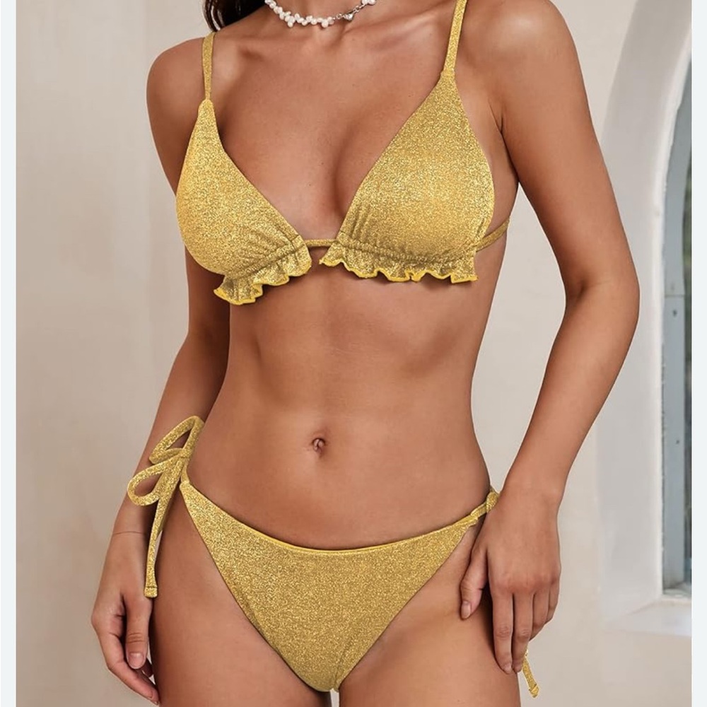 Zaful Sparkly Bikini Set - Women's Swim